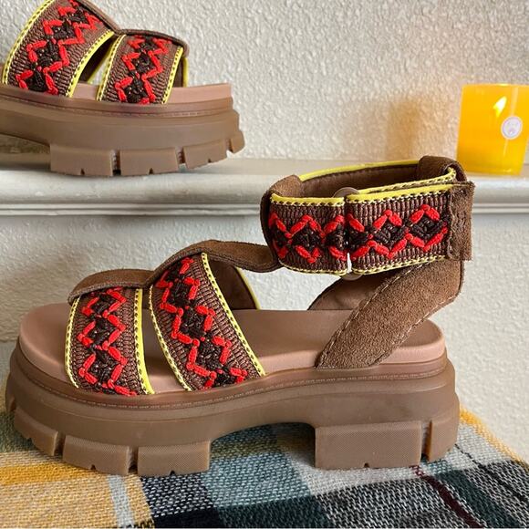 UGG Women’s Ashton Heritage Braid Sandals Size 7.5 Boho Beach Colorful Braided - Picture 5 of 16